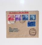 64 plis majorité par avion de divers pays, Italie bien représentée dont Italie n°77 OBL cachet violet