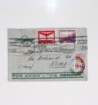 64 plis majorité par avion de divers pays, Italie bien représentée dont Italie n°77 OBL cachet violet
