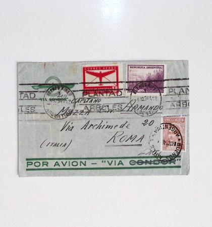 64 plis majorité par avion de divers pays, Italie bien représentée dont Italie n°77 OBL cachet violet