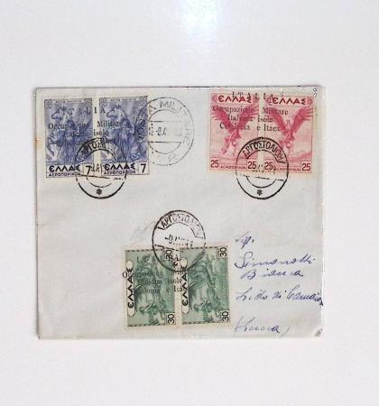 64 plis majorité par avion de divers pays, Italie bien représentée dont Italie n°77 OBL cachet violet