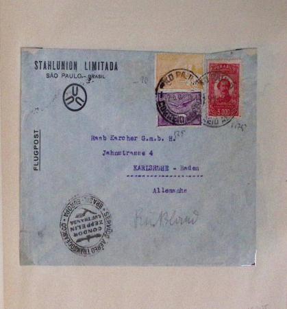Ligne d'Amérique du Sud - 40 plis majorité Condor Zeppelin, 6.6.1930 tentative Mermoz Brasil-Europa 6.6.1930