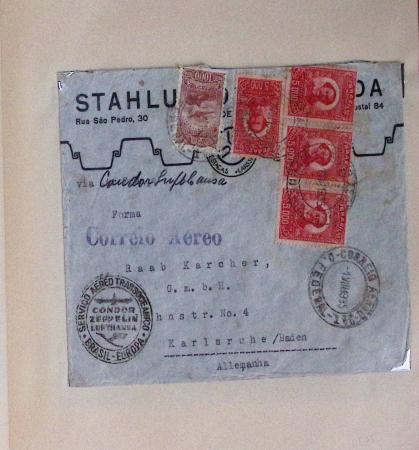 Ligne d'Amérique du Sud - 40 plis majorité Condor Zeppelin, 6.6.1930 tentative Mermoz Brasil-Europa 6.6.1930