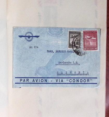 Ligne d'Amérique du Sud - 40 plis majorité Condor Zeppelin, 6.6.1930 tentative Mermoz Brasil-Europa 6.6.1930