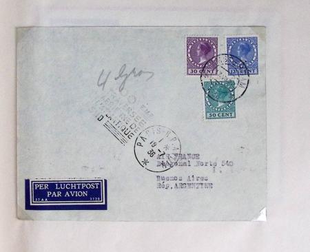 51 premiers vols de France dans un album souple bleu ancien 1935 - 1940 dont 4 Daguins "100ème traversée aérienne de l'Atlantique Sud" (1936)