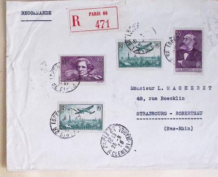 51 premiers vols de France dans un album souple bleu ancien 1935 - 1940 dont 4 Daguins "100ème traversée aérienne de l'Atlantique Sud" (1936)