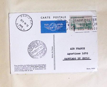 51 premiers vols de France dans un album souple bleu ancien 1935 - 1940 dont 4 Daguins "100ème traversée aérienne de l'Atlantique Sud" (1936)