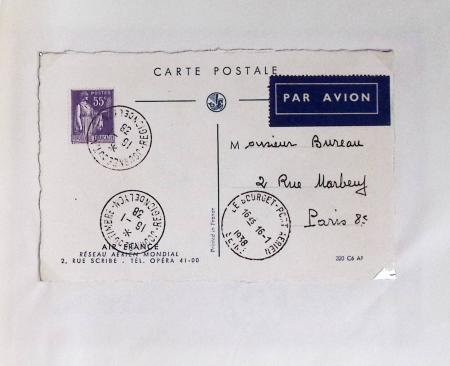 51 premiers vols de France dans un album souple bleu ancien 1935 - 1940 dont 4 Daguins "100ème traversée aérienne de l'Atlantique Sud" (1936)