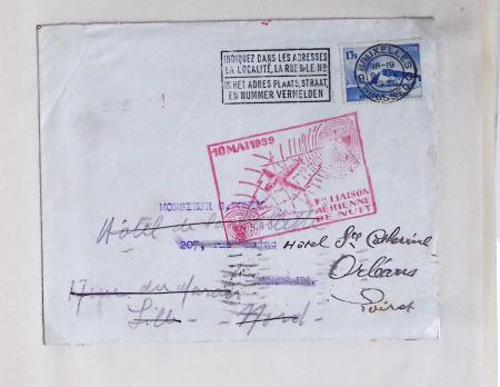 51 premiers vols de France dans un album souple bleu ancien 1935 - 1940 dont 4 Daguins "100ème traversée aérienne de l'Atlantique Sud" (1936)