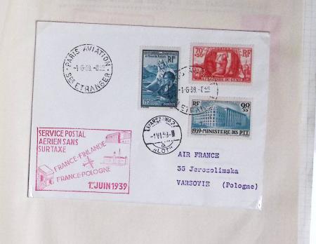51 premiers vols de France dans un album souple bleu ancien 1935 - 1940 dont 4 Daguins "100ème traversée aérienne de l'Atlantique Sud" (1936)