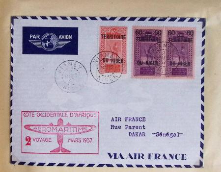 Collection de 66 premiers vols dont 1ères liaisons Aéromaritime 1937 (Afrique) - Indochine dont 5 premiers vols Hanoï - Hong Kong 1938