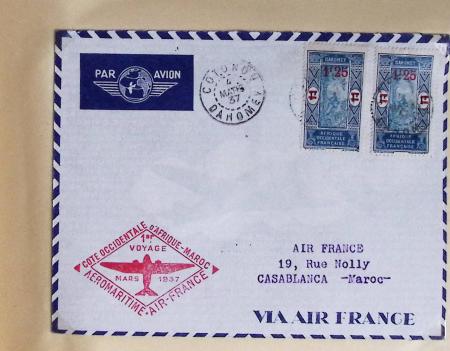 Collection de 66 premiers vols dont 1ères liaisons Aéromaritime 1937 (Afrique) - Indochine dont 5 premiers vols Hanoï - Hong Kong 1938