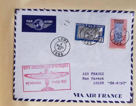 Collection de 66 premiers vols dont 1ères liaisons Aéromaritime 1937 (Afrique) - Indochine dont 5 premiers vols Hanoï - Hong Kong 1938