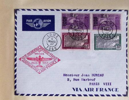 Collection de 66 premiers vols dont 1ères liaisons Aéromaritime 1937 (Afrique) - Indochine dont 5 premiers vols Hanoï - Hong Kong 1938