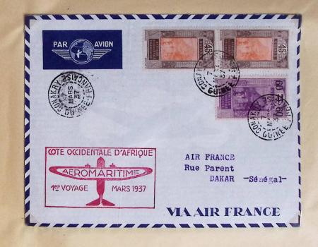 Collection de 66 premiers vols dont 1ères liaisons Aéromaritime 1937 (Afrique) - Indochine dont 5 premiers vols Hanoï - Hong Kong 1938