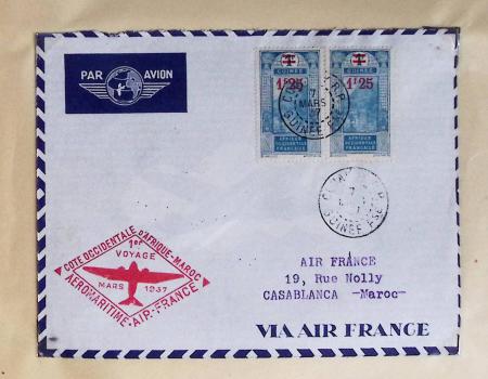 Collection de 66 premiers vols dont 1ères liaisons Aéromaritime 1937 (Afrique) - Indochine dont 5 premiers vols Hanoï - Hong Kong 1938