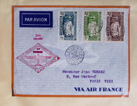 Collection de 66 premiers vols dont 1ères liaisons Aéromaritime 1937 (Afrique) - Indochine dont 5 premiers vols Hanoï - Hong Kong 1938
