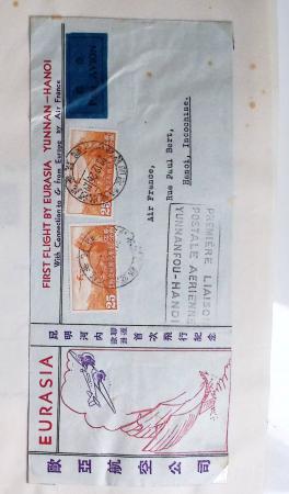 Collection de 66 premiers vols dont 1ères liaisons Aéromaritime 1937 (Afrique) - Indochine dont 5 premiers vols Hanoï - Hong Kong 1938