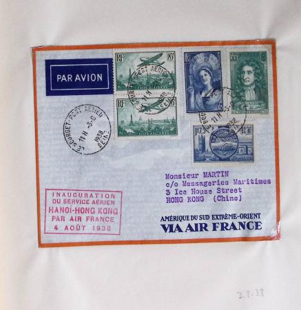 Collection de 66 premiers vols dont 1ères liaisons Aéromaritime 1937 (Afrique) - Indochine dont 5 premiers vols Hanoï - Hong Kong 1938