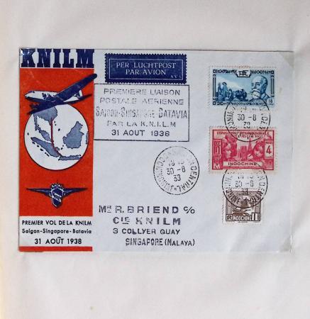 Collection de 66 premiers vols dont 1ères liaisons Aéromaritime 1937 (Afrique) - Indochine dont 5 premiers vols Hanoï - Hong Kong 1938