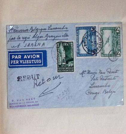45 premiers vols de Belgique (1930 - 1938) dans un album souple brun ancien