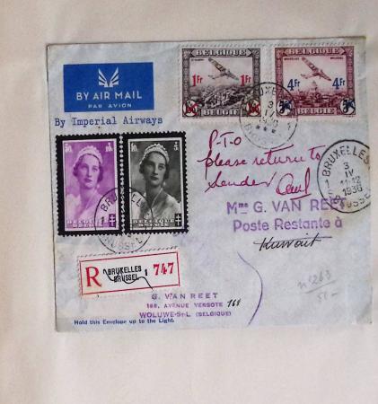 45 premiers vols de Belgique (1930 - 1938) dans un album souple brun ancien