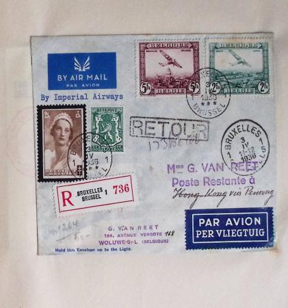 45 premiers vols de Belgique (1930 - 1938) dans un album souple brun ancien