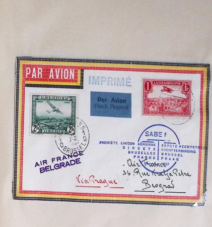 45 premiers vols de Belgique (1930 - 1938) dans un album souple brun ancien