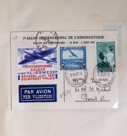 45 premiers vols de Belgique (1930 - 1938) dans un album souple brun ancien