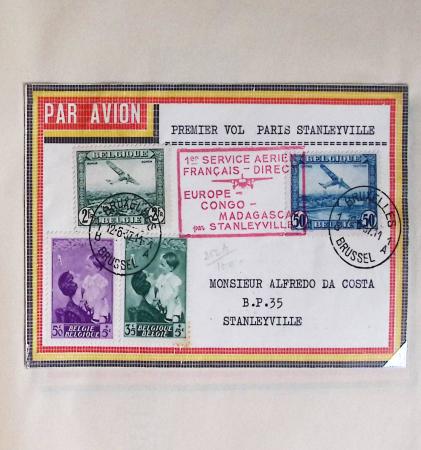 45 premiers vols de Belgique (1930 - 1938) dans un album souple brun ancien