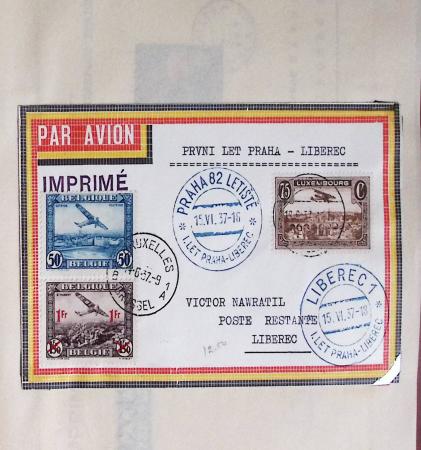 45 premiers vols de Belgique (1930 - 1938) dans un album souple brun ancien