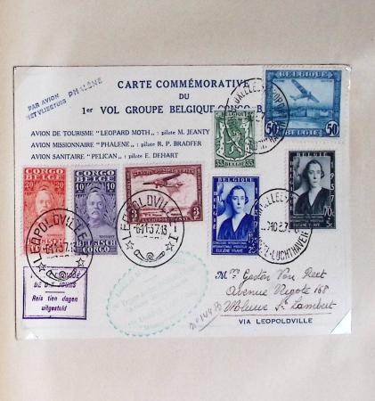 45 premiers vols de Belgique (1930 - 1938) dans un album souple brun ancien