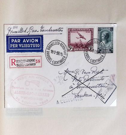45 premiers vols de Belgique (1930 - 1938) dans un album souple brun ancien