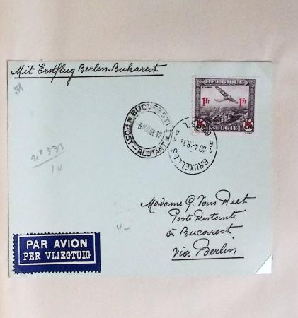 45 premiers vols de Belgique (1930 - 1938) dans un album souple brun ancien