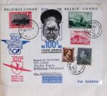 Belgique. 43 premiers vols 1938 - 1939 dont 2 Zeppelins vers l'Allemagne, dans un album souple brun ancien