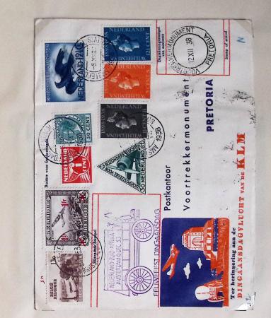 Belgique. 43 premiers vols 1938 - 1939 dont 2 Zeppelins vers l'Allemagne, dans un album souple brun ancien