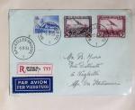 Belgique. 43 premiers vols 1938 - 1939 dont 2 Zeppelins vers l'Allemagne, dans un album souple brun ancien