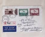 Belgique. 43 premiers vols 1938 - 1939 dont 2 Zeppelins vers l'Allemagne, dans un album souple brun ancien