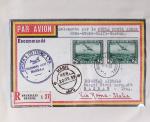 Belgique. 43 premiers vols 1938 - 1939 dont 2 Zeppelins vers l'Allemagne, dans un album souple brun ancien
