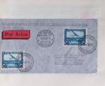 Belgique. 43 premiers vols 1938 - 1939 dont 2 Zeppelins vers l'Allemagne, dans un album souple brun ancien