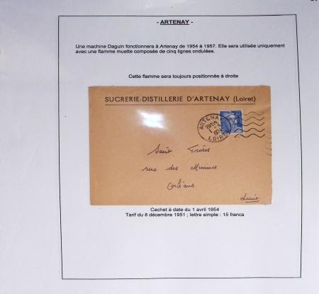 Collection de 54 Daguins muets du Loiret avec lignes ondulées + 3 Daguins illustrés d'Ouzouer-s-Trézée. Bel ensemble