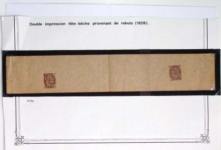 N°108, paire tête-bêche sur bande d'entier postal (date 842) (BLA C 12a). TB