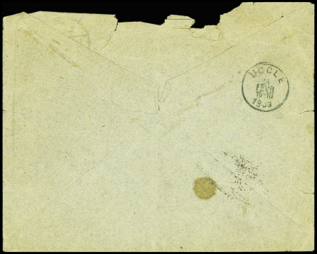 1899 Cover to Belgium franked by CIP 1/2c brown(2),