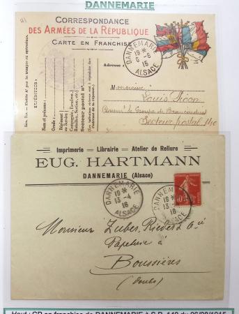 1914-18 Alsace reconquise, lot de lettres des célèbres