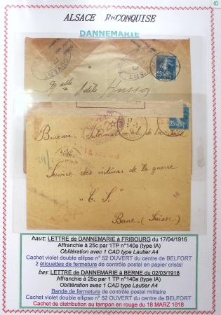 1914-18 Alsace reconquise, lot de lettres des célèbres