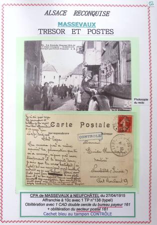 1914-18 Alsace reconquise, lot de lettres des célèbres