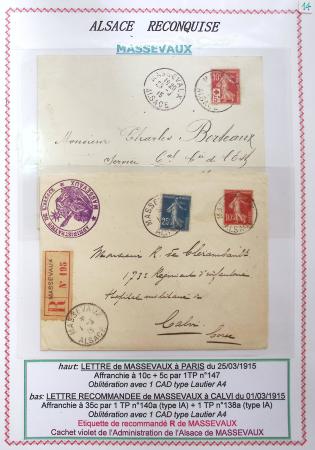 1914-18 Alsace reconquise, lot de lettres des célèbres