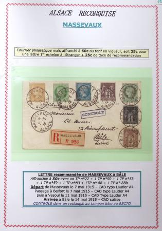 1914-18 Alsace reconquise, lot de lettres des célèbres