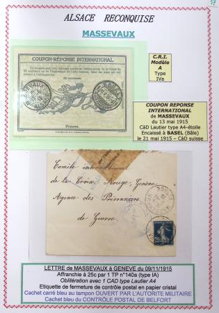 1914-18 Alsace reconquise, lot de lettres des célèbres