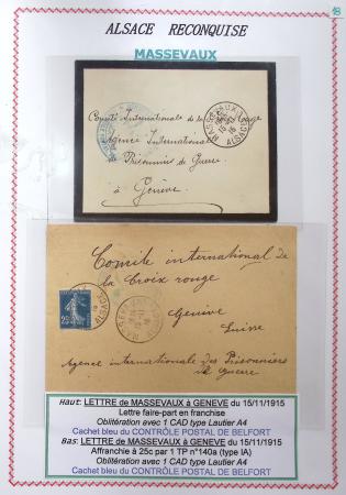 1914-18 Alsace reconquise, lot de lettres des célèbres