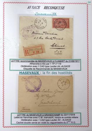 1914-18 Alsace reconquise, lot de lettres des célèbres